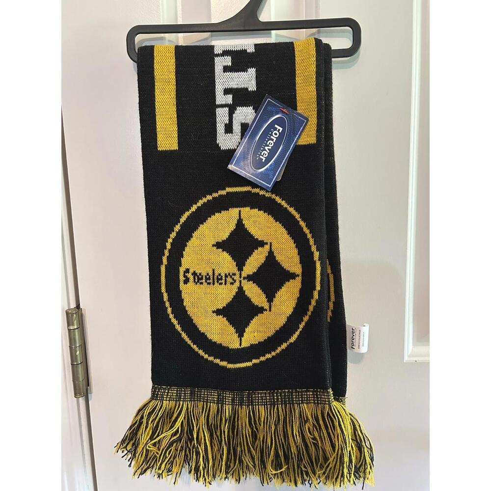Forever Collectibles Pittsburgh Steelers Knit Scarf New Black And Gold
